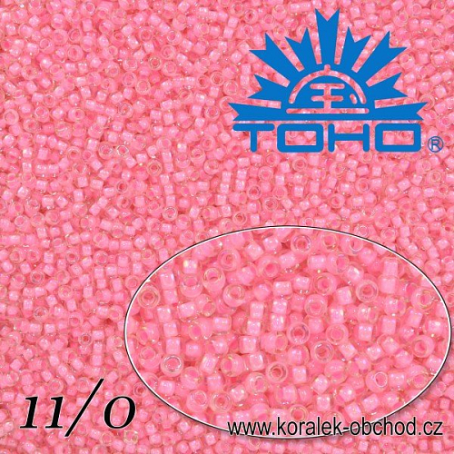 Korálky TOHO tvar ROUND (kulaté). Velikost 11/0. Barva č.191B-Inside-Color/Trans-Rainbow Hot Pink. Balení 8g