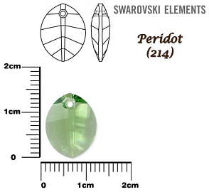 SWAROVSKI Pure Leaf Pendant barva PERIDOT velikost 14mm.