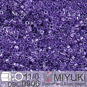 Korálky Miyuki Delica (fazetované) 11/0. Barva Sparkling Purple Lined Crystal Cut DBC0906. Balení 5g.