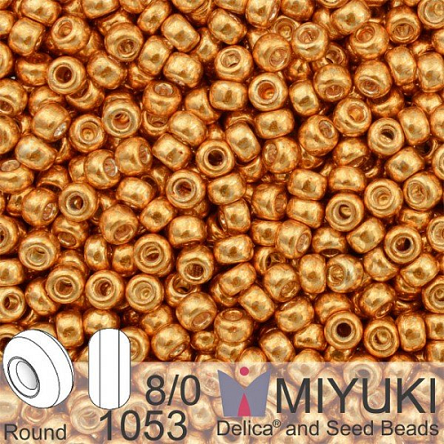Korálky Miyuki Round 8/0. Barva 1053 Galv Yellow Gold . Balení 5g