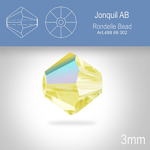 PRECIOSA Bicone MC BEAD (sluníčko) velikost 3mm. Barva JONQUIL AB. Balení 40ks .