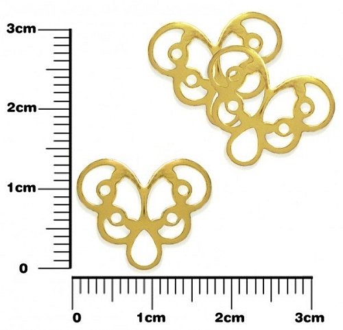 Ramínko rozdělovač tvar MOTÝL. Velikost 17x14mm. Barva zlatá.