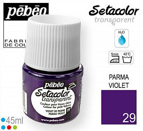 Barva na Textil SETACOLOR Transparent Pebeo. barva č. 29 PARMA VIOLET. Balení 45ml. 