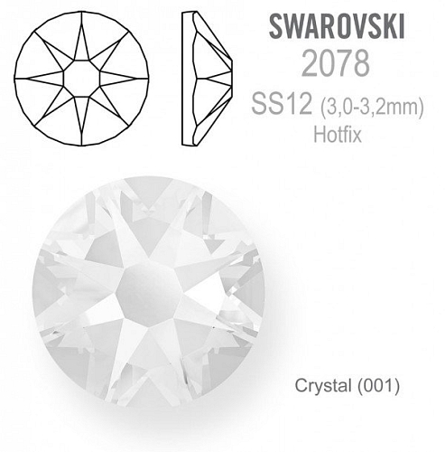 SWAROVSKI xirius rose HOTFIX 2078 velikost SS12 barva Crystal 