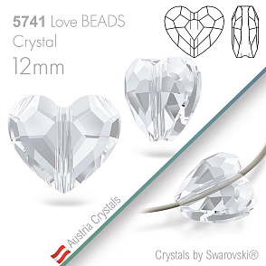 SWAROVSKI Love Beads 5741. Barva Crystal  Velikost 12mm