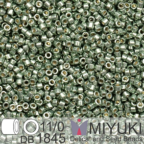 Korálky Miyuki Delica 11/0. Barva Duracoat Galvanized Sea Green DB1845 Balení 5g