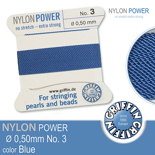 NYLON Power velmi pevná nit GRIFFIN síla nitě 0,50mm Barva Blue