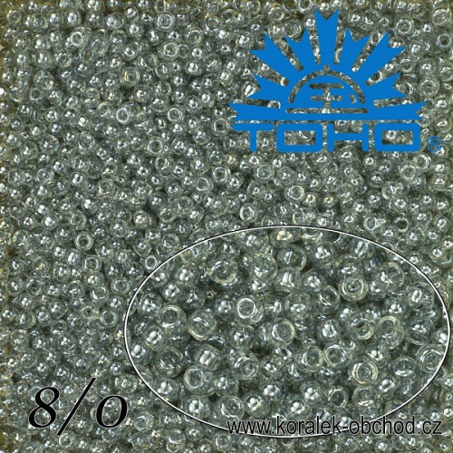Korálky TOHO tvar ROUND (kulaté). Velikost 8/0. Barva č.112-Trans-Lustered Black Diamond . Balení 10g.