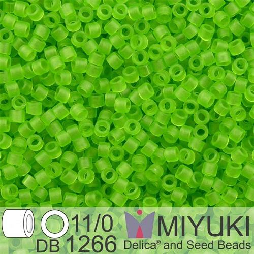 Korálky Miyuki Delica 11/0. Barva Matte Tr Lime DB1266. Balení 5g.