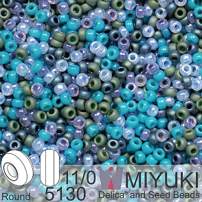 Korálky Miyuki Round 11/0. Barva Sea LIfe Mix 5130. Balení 5g.