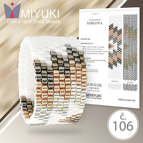 Rukodělná korálková stavebnice MIYUKI. Stavebnice prstenu Native American style no. P106