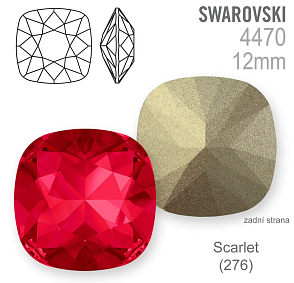 Swarovski Fancy Stone 4470 barva Scarlet (276) velikost 12mm