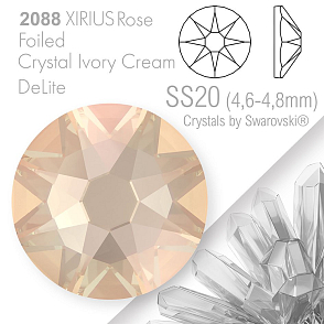 SWAROVSKI  XIRIUS Rose 2088 Foiled. Barva Crystal Ivory Cream DeLite velikost SS20 (4,6-4,8mm). Balení 15Ks.