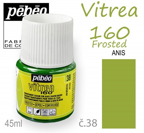 Barva na sklo VITREA 160- vypalovací č.38 ANIS Frosted (matná)  objem 45ml.