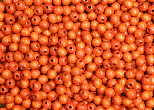 Korálky 1175 barva Oranžová 604 průměr 6 mm počet 30 kusů v sáčku