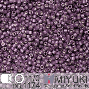 Korálky Miyuki Delica 11/0. Barva Galvanized Matte Eggplant DB1174. Balení 5g.