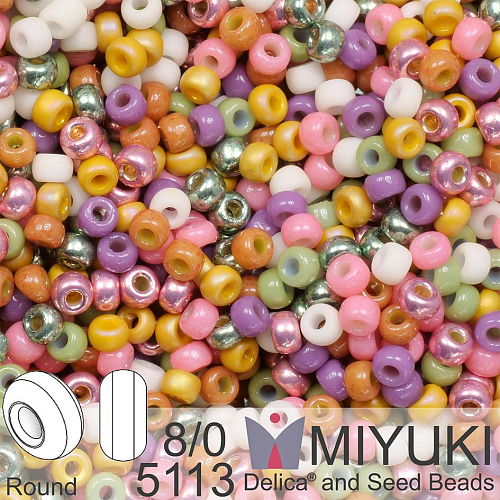 Korálky Miyuki Round 8/0. Barva 5113 Mix Magic earth. Balení 5g