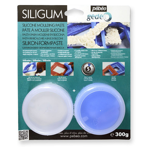 SILIGUM-silikonová 2 složková hmota pro výrobu forem - přesná, pružná, odolná .Balení 300g.