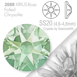 SWAROVSKI  XIRIUS Rose 2088 Foiled. Barva Chrysolite velikost SS20 (4,6-4,8mm). Balení 15Ks.