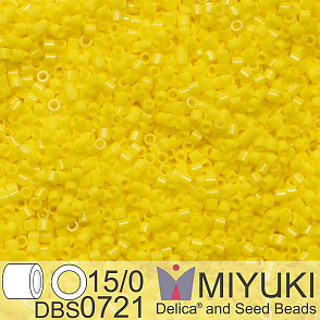 Korálky Miyuki Delica 15/0. Barva DBS 0721 Opaque Yellow. Balení 2g.
