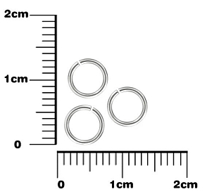 Kroužek spojovací pr.6mm Síla drátu 1mm. Barva stříbrná. 