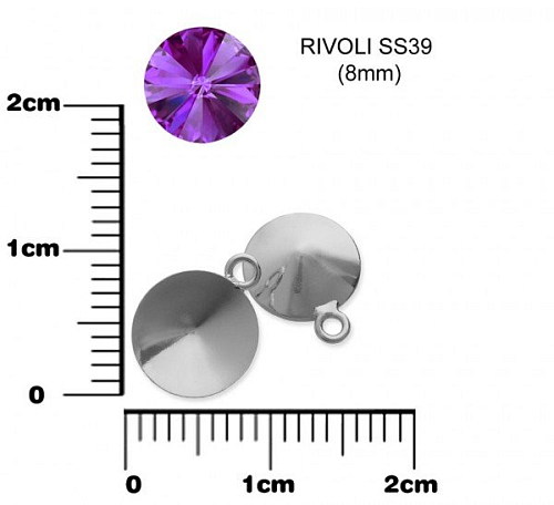 Lůžko na RIVOLKY 8mm (SS39) 1očko. Barva rhodium. 