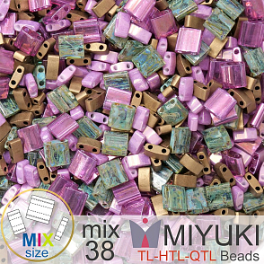 Korálky MIYUKI směs tvar TL-HTL-QTL BEADS . Barva MIX 38 Fairytale. Balení 5g.