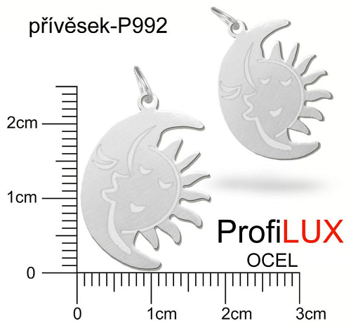 Přívěsek Chirurgická Ocel ozn-P992 NOC a DEN velikost 24x17mm. Řada přívěsků ProfiLUX. 