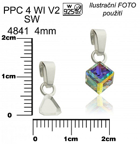 ŠLUPNA na SW 4841 4mm ozn.PPC 4 WI V2. Materiál STŘÍBRO AG925.váha 0,38g.