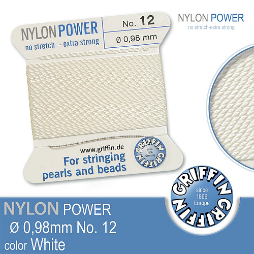 NYLON Power velmi pevná nit GRIFFIN síla nitě 0,98mm Barva White