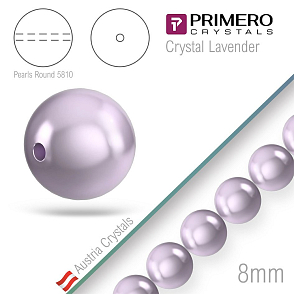 Korálky PRIMERO Crystals 5810. Barva Crystal Lavender. Velikost 8mm