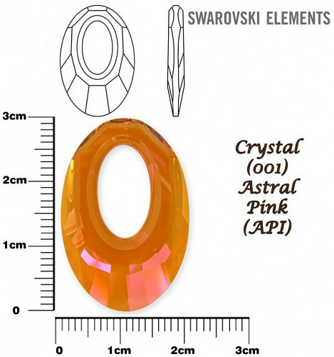 SWAROVSKI HELIOS Pendant barva CRYSTAL  ASTRAL PINK velikost 30mm.