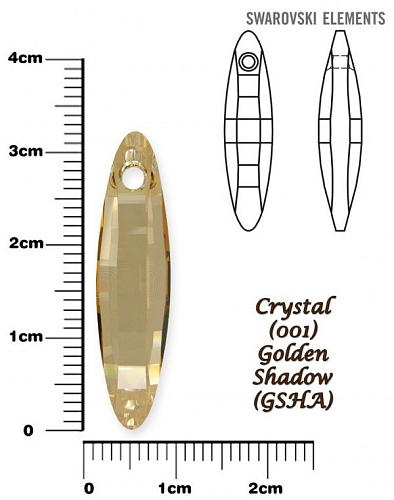 SWAROVSKI ELEMENTS 6470 Ellipse Pendant barva CRYSTAL GOLDEN SHADOW velikost 32mm.