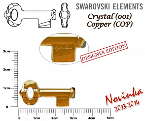 SWAROVSKI KEY to the Forest 6918 ( podpis YOKO ONO) barva Crystal COPPER velikost 30mm.