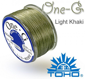 TOHO One-G nylonová nit. Barva Light Khaki č.20. Balení 45m.