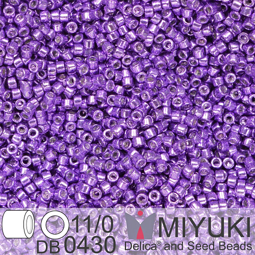 Korálky Miyuki Delica 11/0. Barva Galvanized Dark Lilac DB0430. Balení 5g.