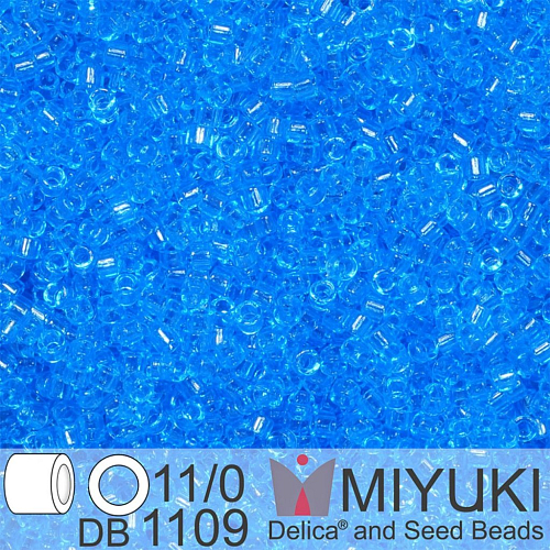 Korálky Miyuki Delica 11/0. Barva Dyed Opaque Dark Turquoise Blue DB1109. Balení 5g
