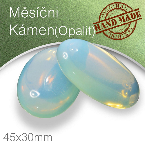 Minerály HMATKY ručně broušené tvar Ovál velikost 45x30mm tl.15mm Měsíční Kámen (Opalit)