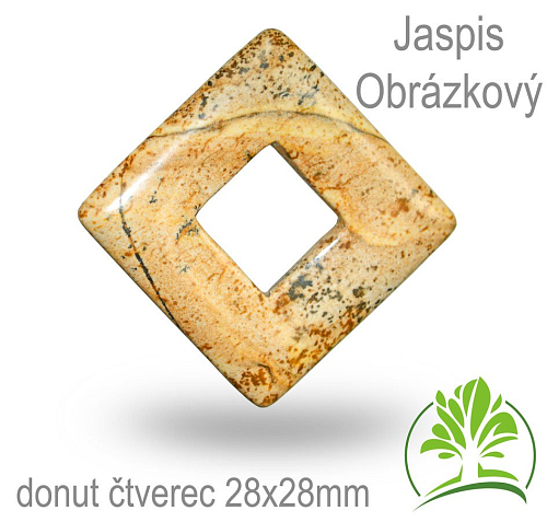Jaspis Obrázkový čtverec donut-o pr. 28x28mm tl.5,5mm.