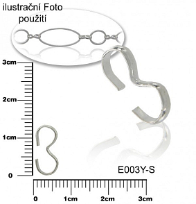 Komponent  tvar SPOJOVACÍ  ozn-E003Y-S vel.13mm tl.1,5mm  Barva postříbřeno. Balení 10ks.