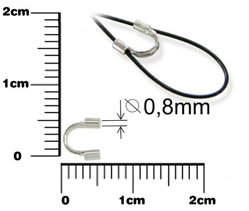 Koncovka PODKOVA na ochranu zakončovacího očka. Ozn-PKK437-S .Barva stříbrná.
