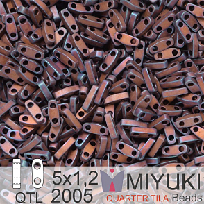 Korálky Miyuki QuarterTila. Barva Matte Metallic Dark Raspberry Iris QTL 2005 Balení 3g