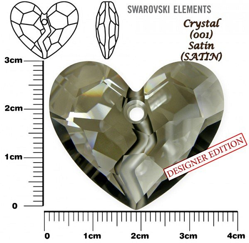 SWAROVSKI 6263 Forever 1 Heart barva CRYSTAL SATIN velikost 36mm.