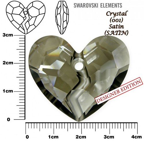 SWAROVSKI 6263 Forever 1 Heart barva CRYSTAL SATIN velikost 36mm.