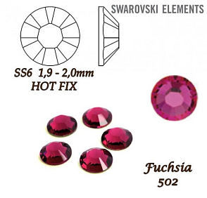 SWAROVSKI xilion rose HOT-FIX velikost SS6 barva FUCHSIA 