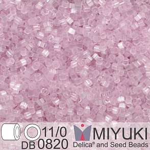 Korálky Miyuki Delica 11/0. Barva Pale Rose Silk Satin DB0820. Balení 5g.