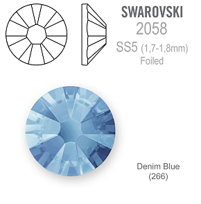 SWAROVSKI 2058 XILION FOILED velikost SS5 barva DENIM BLUE