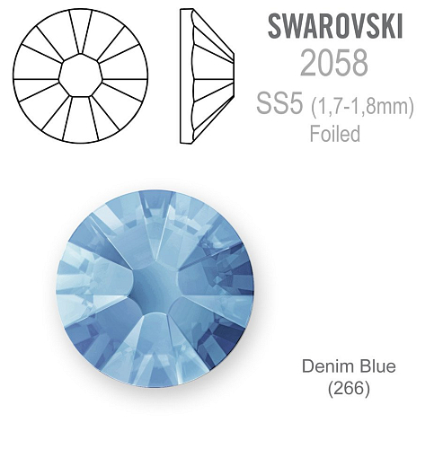 SWAROVSKI 2058 XILION FOILED velikost SS5 barva DENIM BLUE