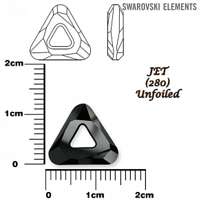 SWAROVSKI ELEMENTS Cosmic Triangle 4737 barva JET (280) velikost 14mm.