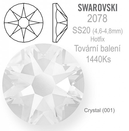 Swarovski XIRIUS Rose HOTFIX 2078 velikost SS20 barva crystal tovární balení